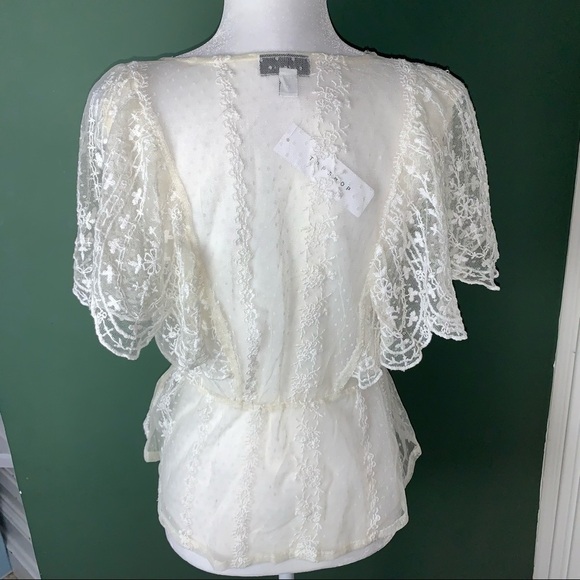 Topshop Lace Embroidered Shirt NWT - Picture 7 of 9